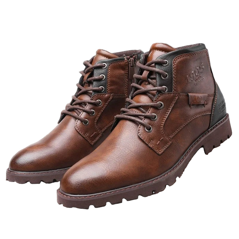 Mäns Läderstövlar för Hösten 0