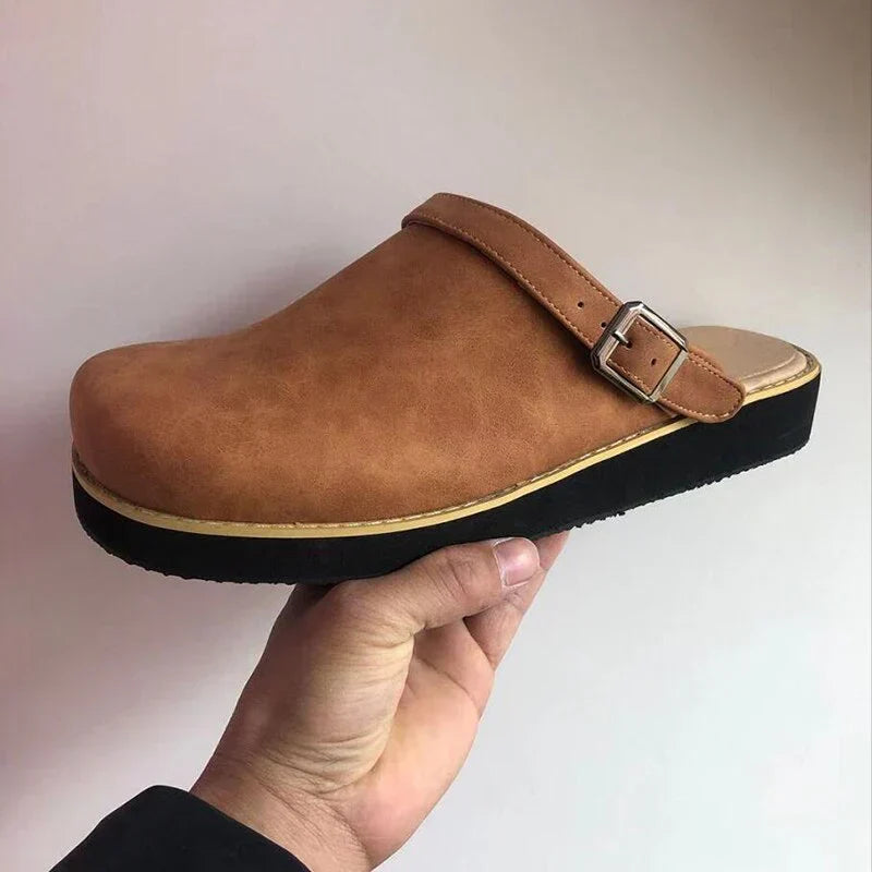 Mäns Lädertofflor Stiliga 4