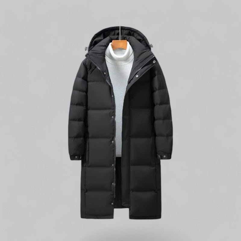Mäns Lång Vinterkappa Puffer Parka Stilfull Design 4