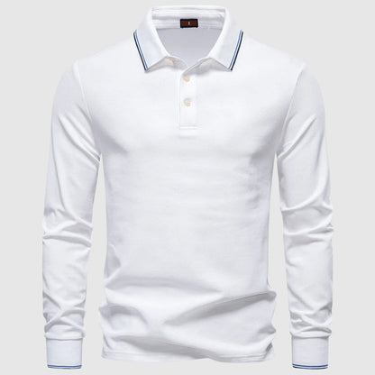 Mäns Långärmad Pikétröja Slim Fit 2