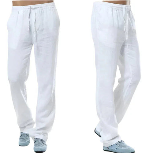 Mäns Linnebyxor Casual Stil 0
