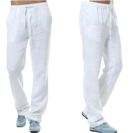 Mäns Linnebyxor Casual Stil 0