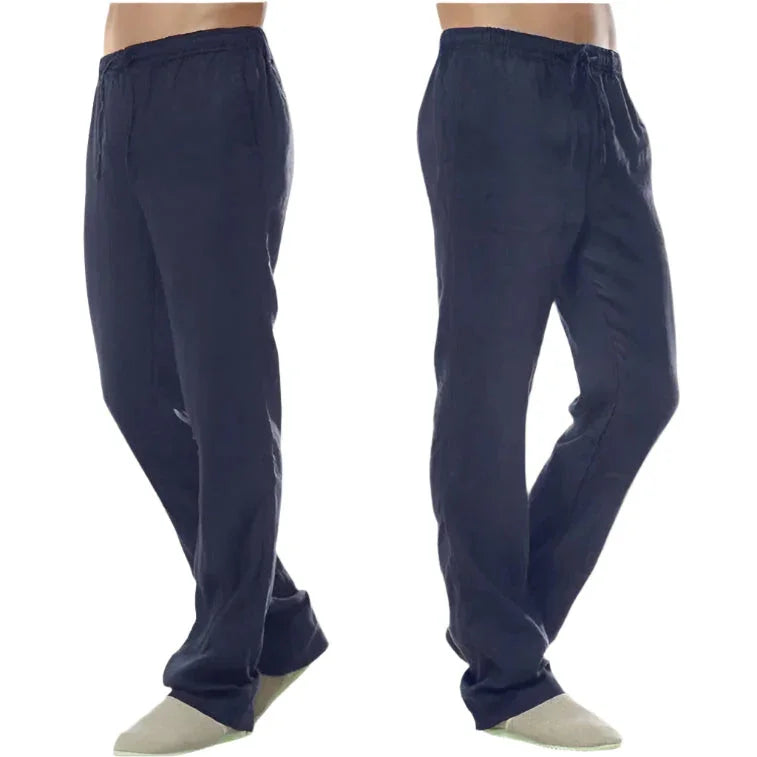 Mäns Linnebyxor Casual Stil 7