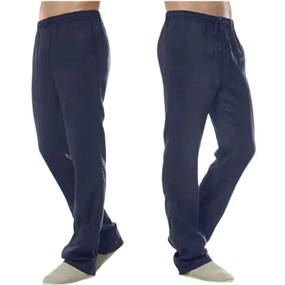 Mäns Linnebyxor Casual Stil 7