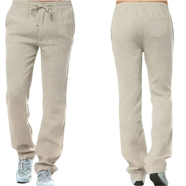 Mäns Linnebyxor Casual Stil 8