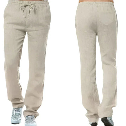 Mäns Linnebyxor Casual Stil 8