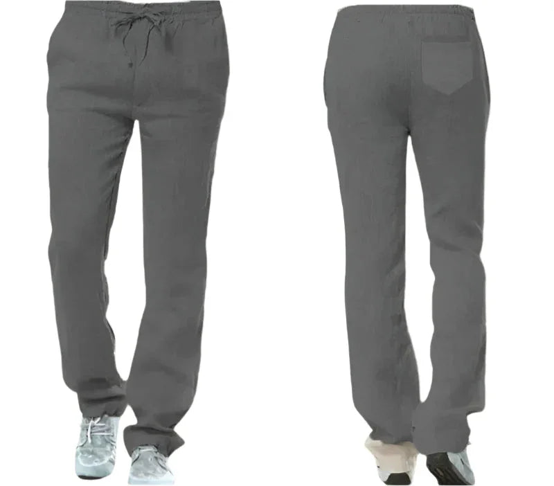 Mäns Linnebyxor Casual Stil 9