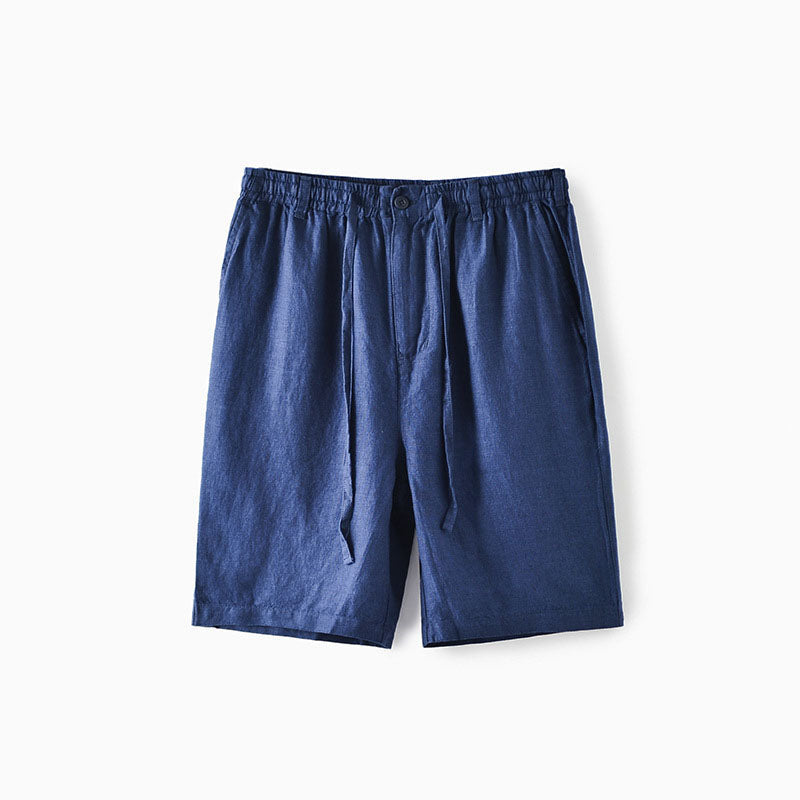 Mäns Linneshorts med Elastiskt Midjeband 0