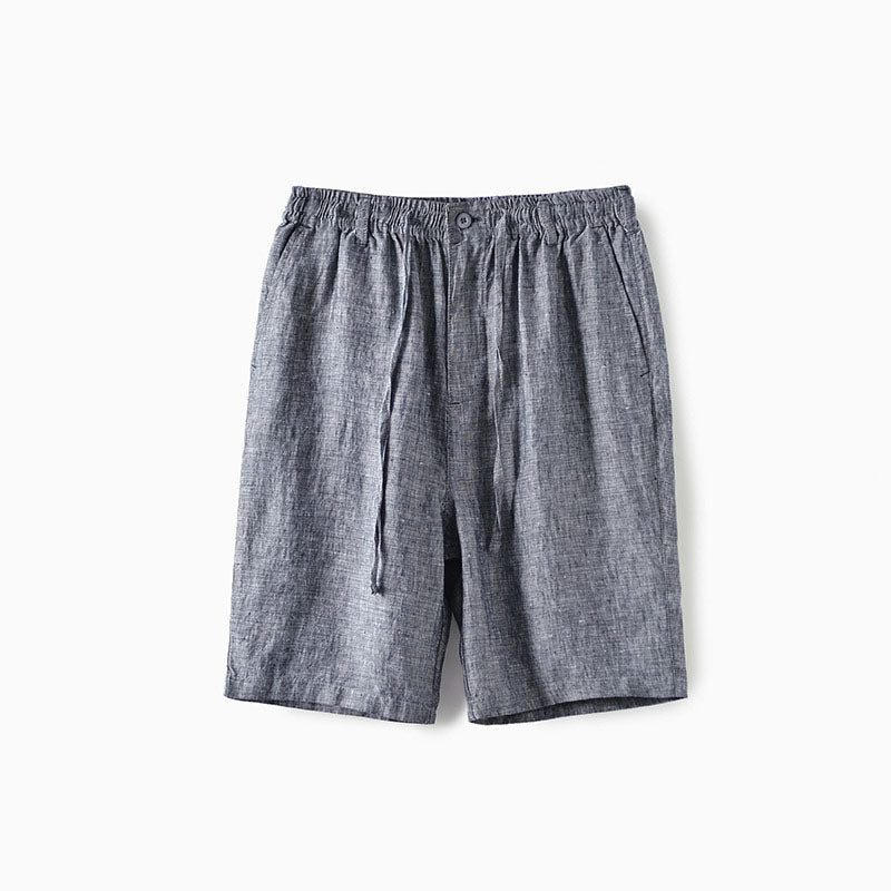 Mäns Linneshorts med Elastiskt Midjeband 2