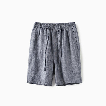 Mäns Linneshorts med Elastiskt Midjeband 2