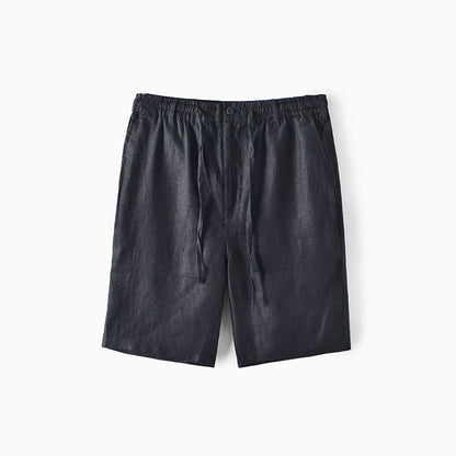 Mäns Linneshorts med Elastiskt Midjeband 3