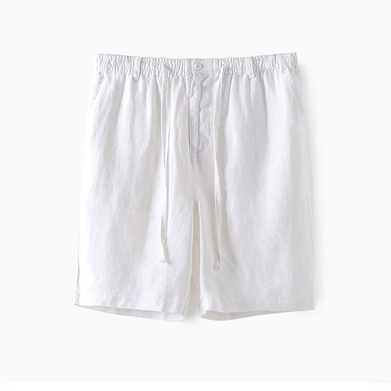 Mäns Linneshorts med Elastiskt Midjeband 4