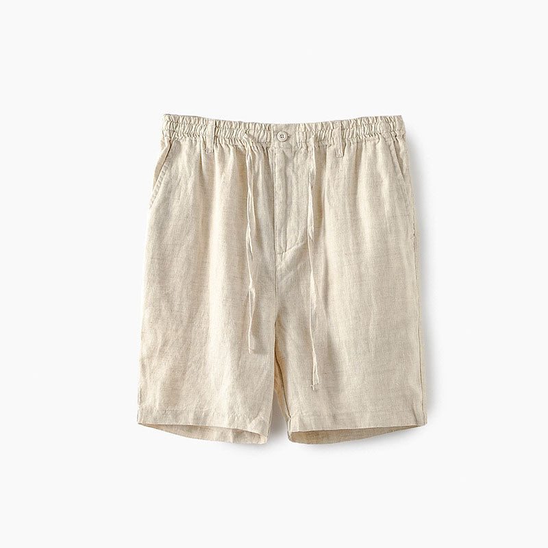 Mäns Linneshorts med Elastiskt Midjeband 5
