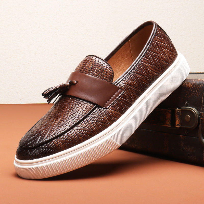 Mäns Loafers Med Tofsar Slip-On Stil 1