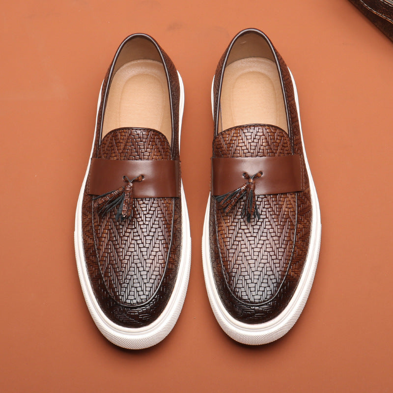 Mäns Loafers Med Tofsar Slip-On Stil 3