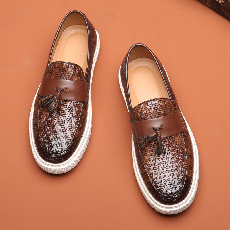 Mäns Loafers Med Tofsar Slip-On Stil 4