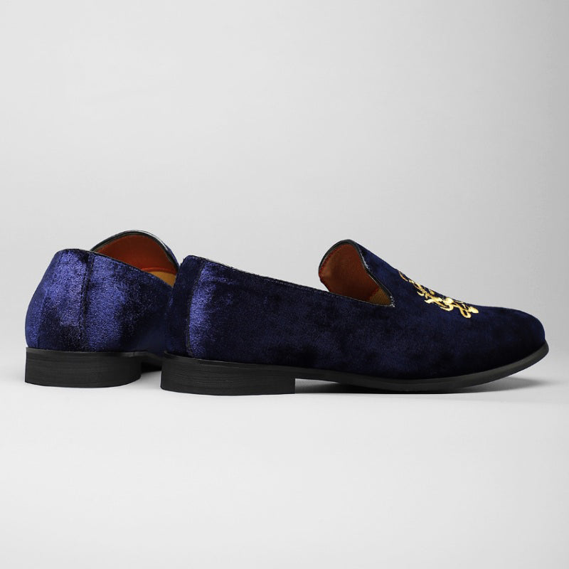 Mäns Loafers Slip-On med Gyllene Detaljer och Röd Innersula 1