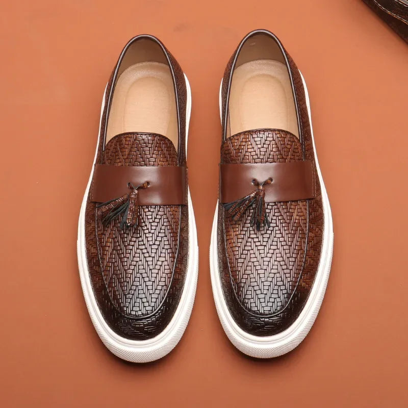 Mäns Loafers med Chevronväv 1