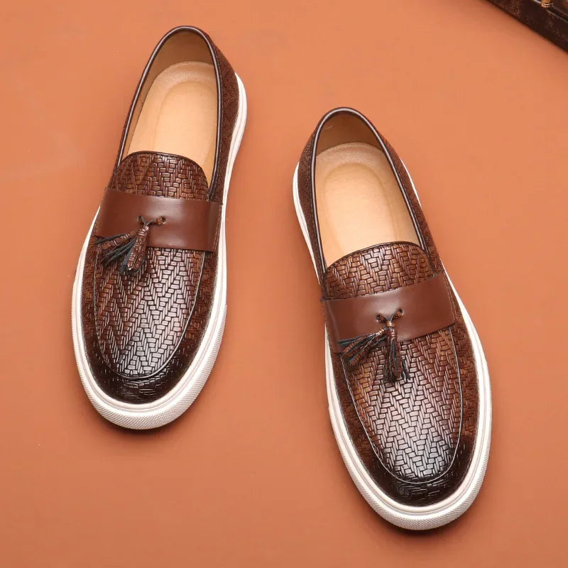 Mäns Loafers med Chevronväv 2