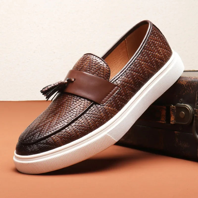 Mäns Loafers med Chevronväv 4