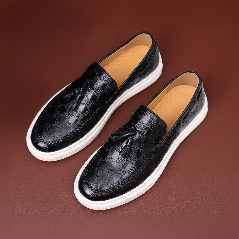 Mäns Loafers med Präglad Textur och Tofs 1