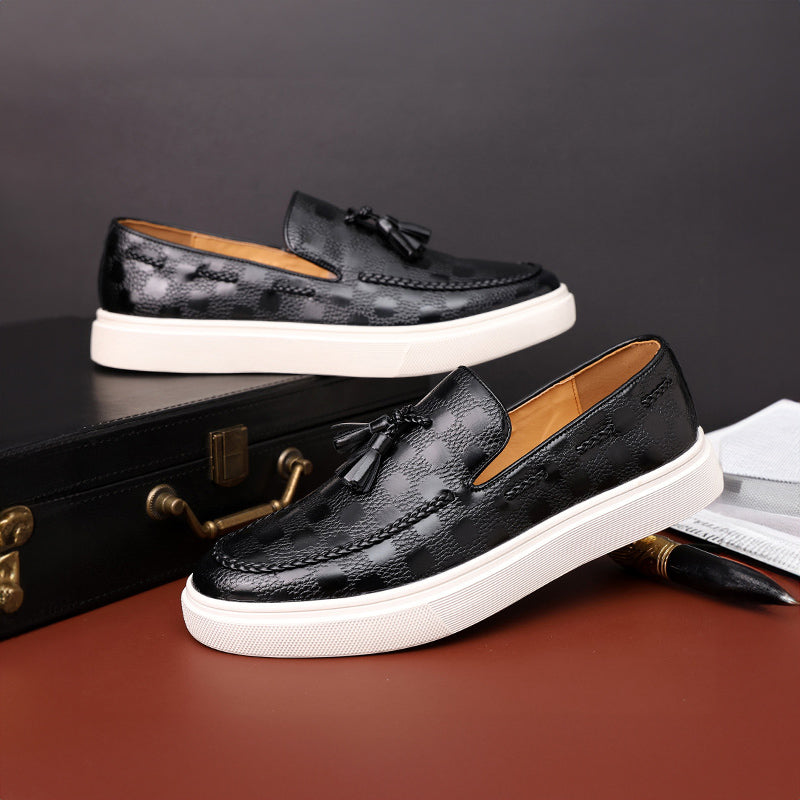 Mäns Loafers med Präglad Textur och Tofs 3