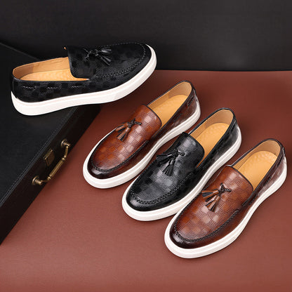 Mäns Loafers med Präglad Textur och Tofs 4