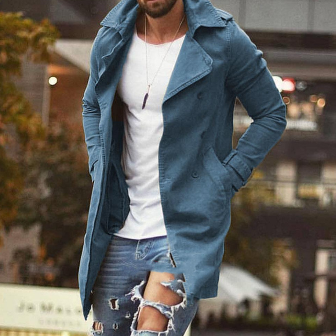 Mäns Mellanlång Jacka Slim Fit 2