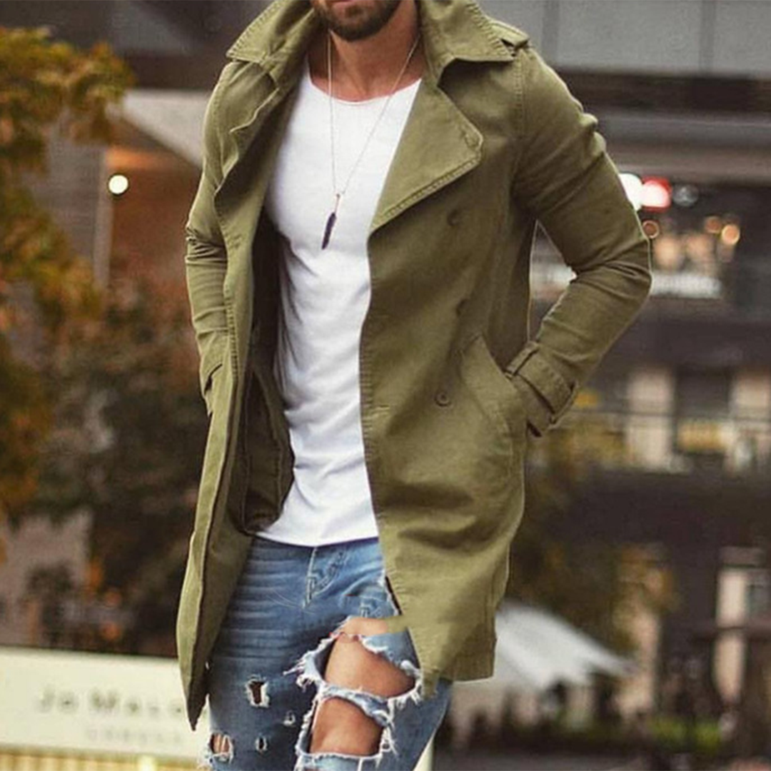 Mäns Mellanlång Jacka Slim Fit 3