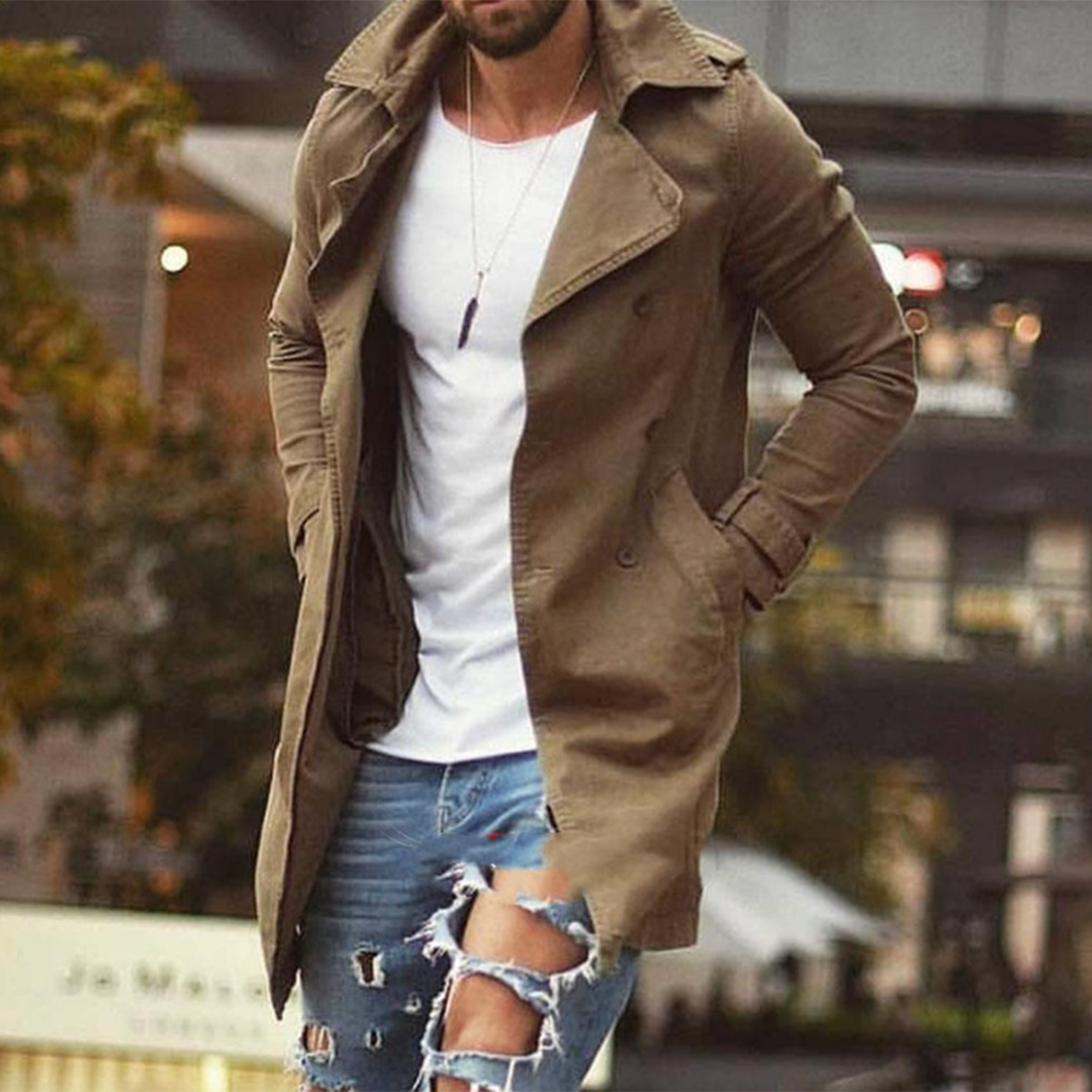 Mäns Mellanlång Jacka Slim Fit 4