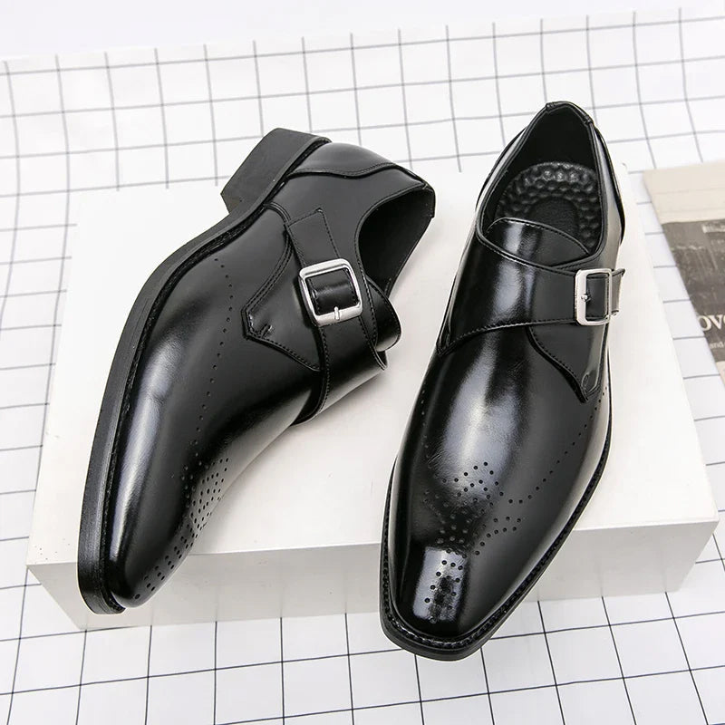 Mäns Monk Strap Dress Shoes Klassisk Stil 1