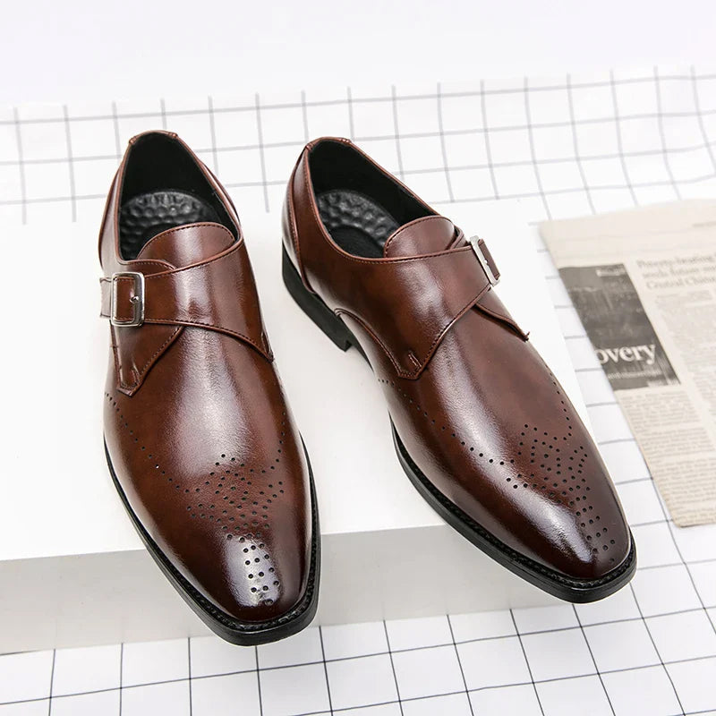 Mäns Monk Strap Dress Shoes Klassisk Stil 2