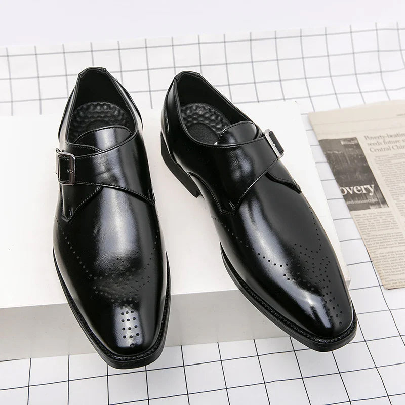 Mäns Monk Strap Dress Shoes Klassisk Stil 3