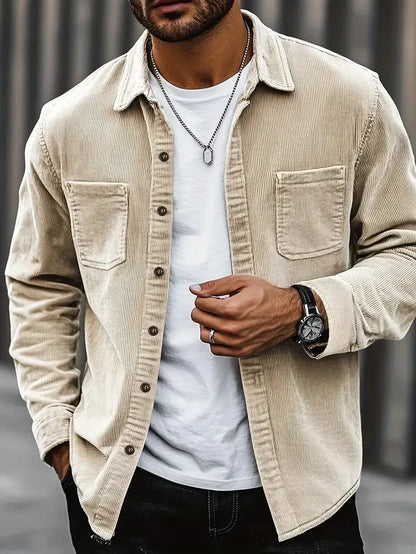 Mäns Overshirt Långärmad Casual 1