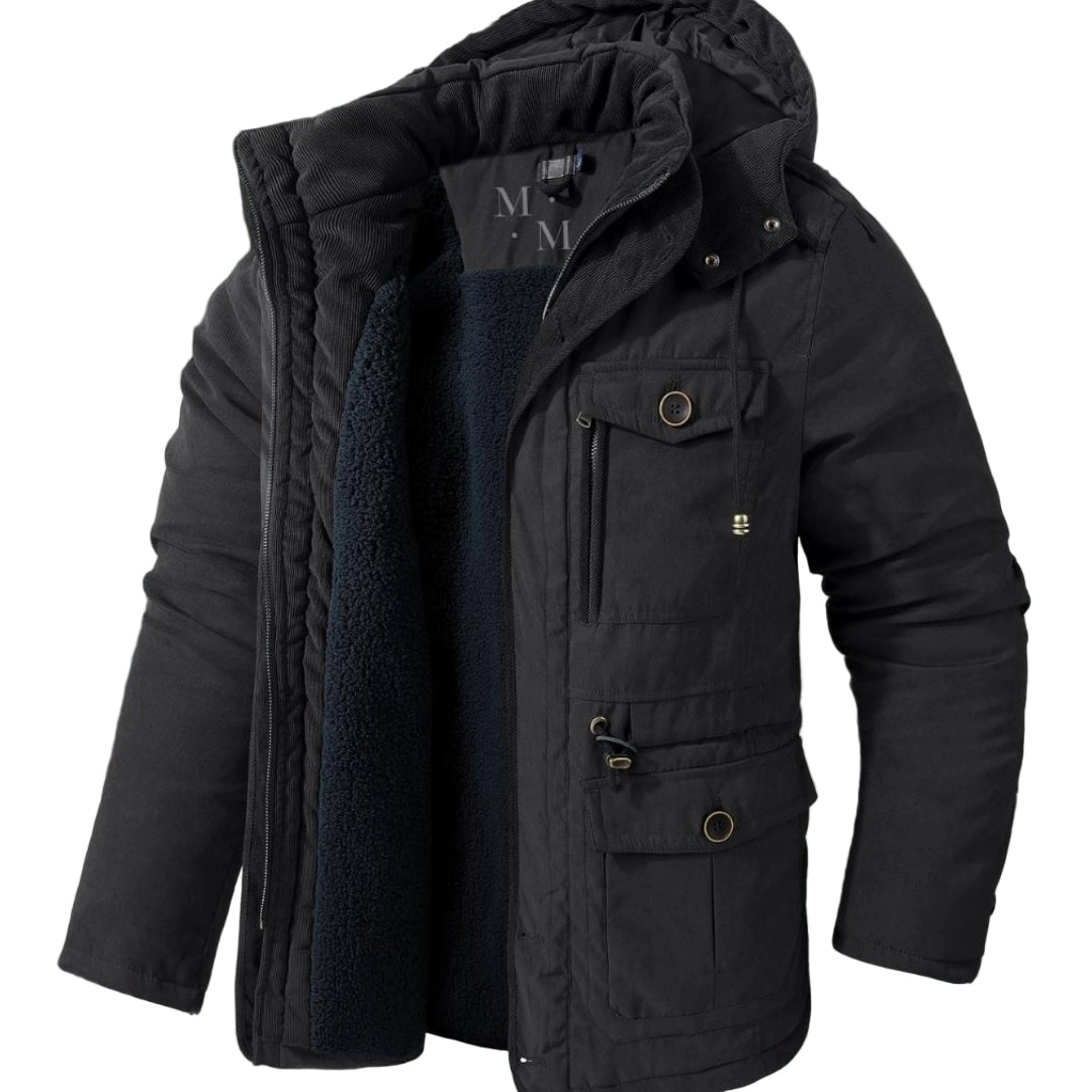 Mäns Parkajacka Isolerad med Sherpa-foder 0