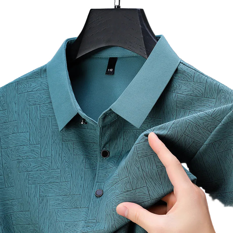 Mäns Pikétröja med Geometriskt Mönster 0