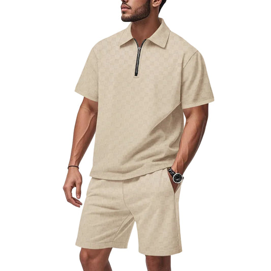 Mäns Pikétröja och Shorts Set Modern Stil 0