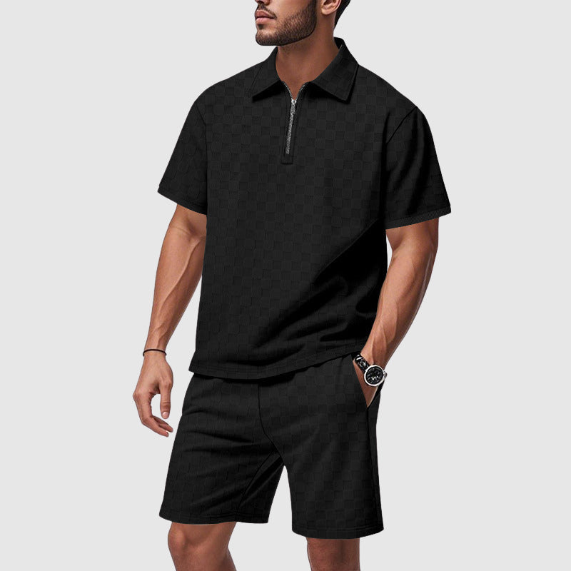 Mäns Pikétröja och Shorts Set Modern Stil 1