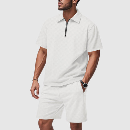 Mäns Pikétröja och Shorts Set Modern Stil 2