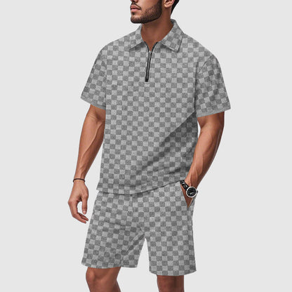 Mäns Pikétröja och Shorts Set Modern Stil 3