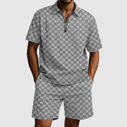 Mäns Pikétröja och Shorts Set Modern Stil 4