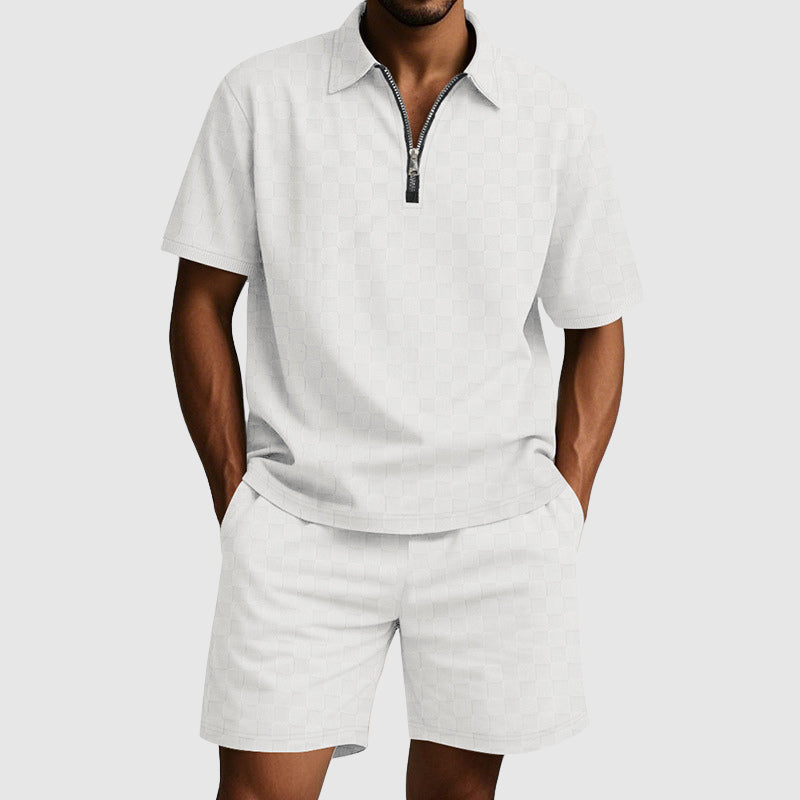 Mäns Pikétröja och Shorts Set Modern Stil 5
