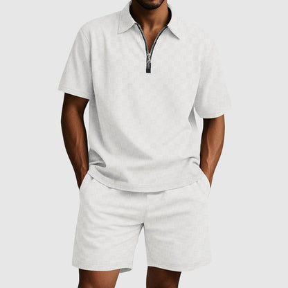 Mäns Pikétröja och Shorts Set Modern Stil 5