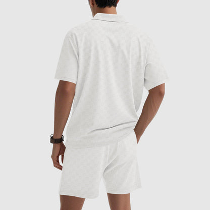 Mäns Pikétröja och Shorts Set Modern Stil 6