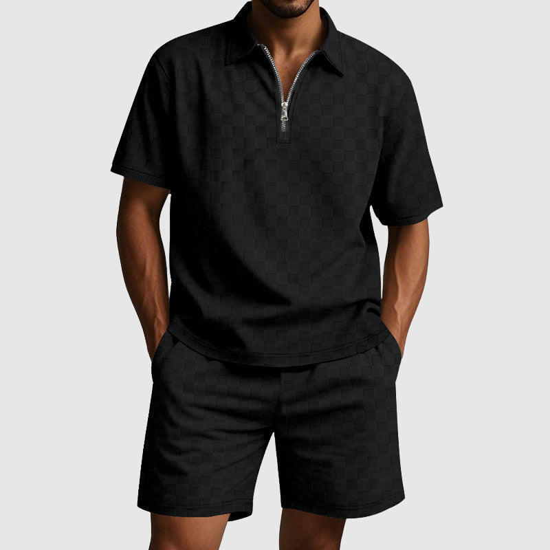 Mäns Pikétröja och Shorts Set Modern Stil 7