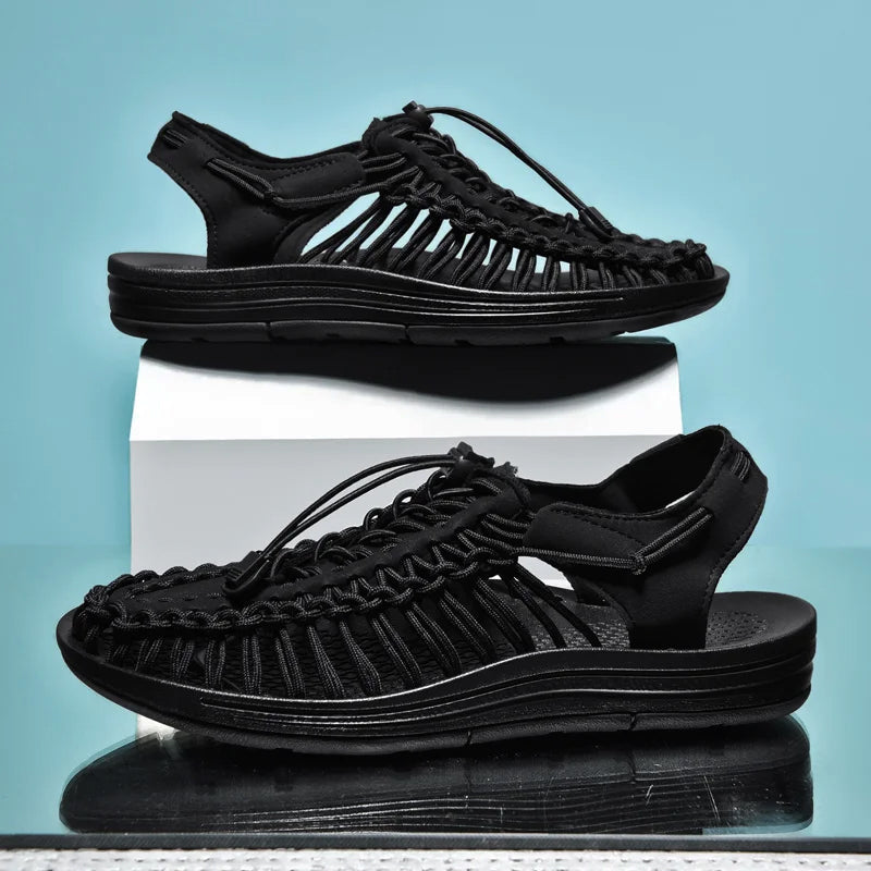 Mäns Platta Sandaler Tropisk Stil 3