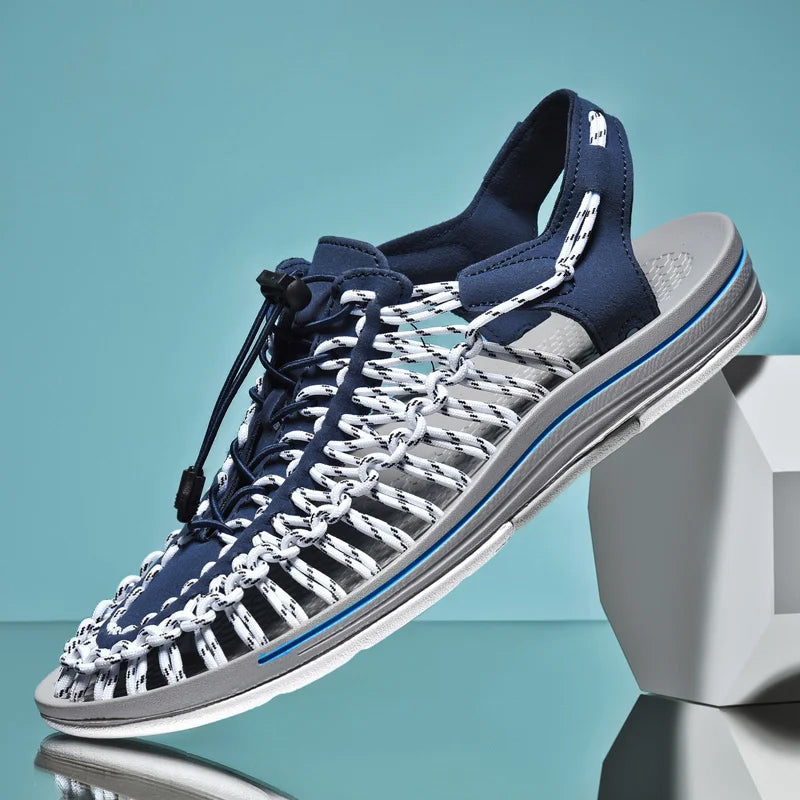 Mäns Platta Sandaler Tropisk Stil 5