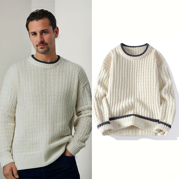 Mäns Pullover Tröja med Avslappnad Passform 5
