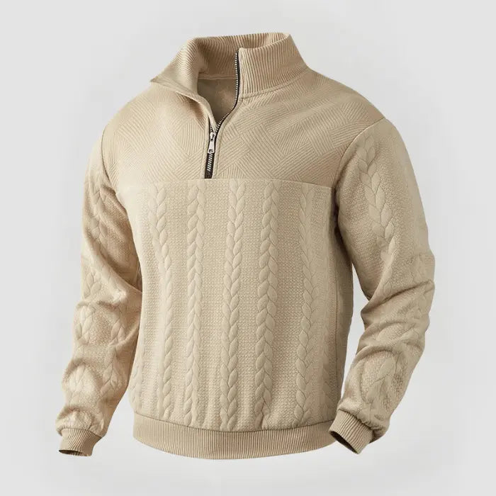 Mäns Quarter Zip Tröja Klassisk Stil 1