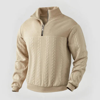 Mäns Quarter Zip Tröja Klassisk Stil 1